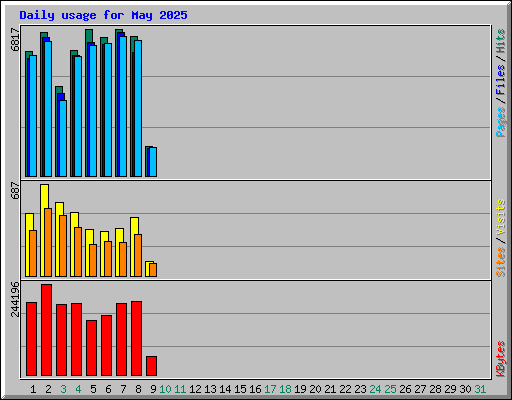 Daily usage for May 2025