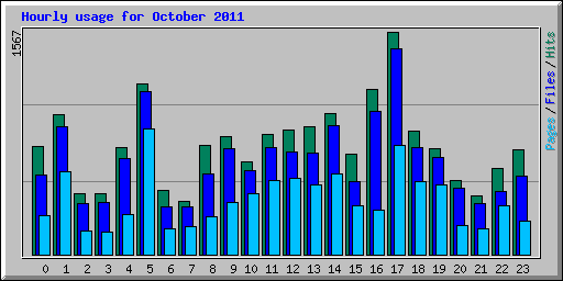 Hourly usage for October 2011