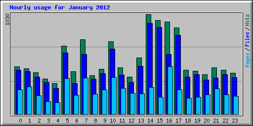 Hourly usage for January 2012