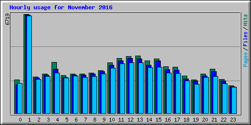 Hourly usage for November 2016