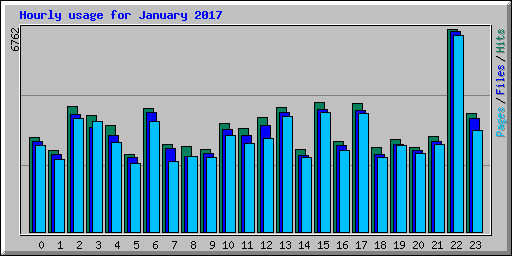 Hourly usage for January 2017