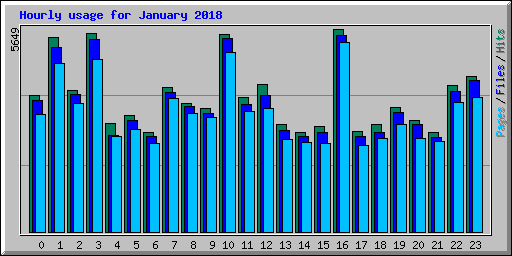 Hourly usage for January 2018