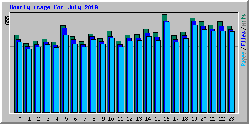 Hourly usage for July 2019